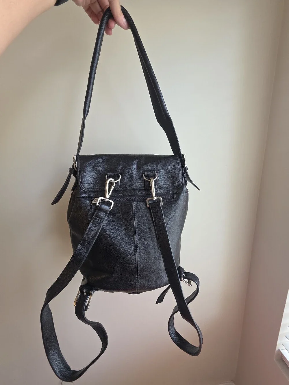 Leather Convertible Backpack with Wallet